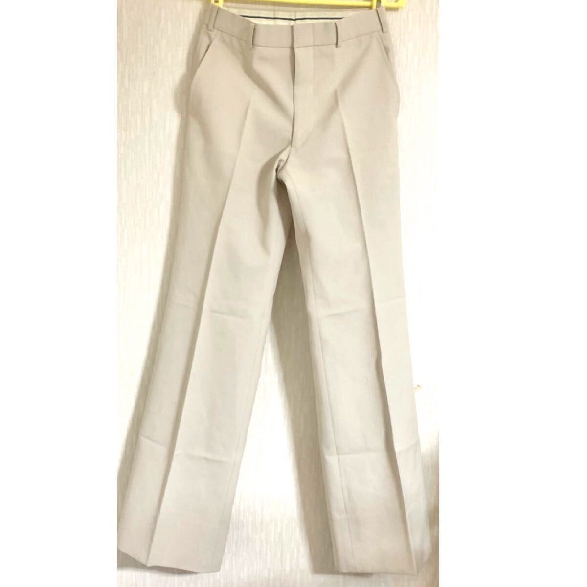 ポリエステル 無地 ホワイトベージュ スラックス 73 Mr.VALC 長ズボン パンツ センタープレス ポリエステル拍卖