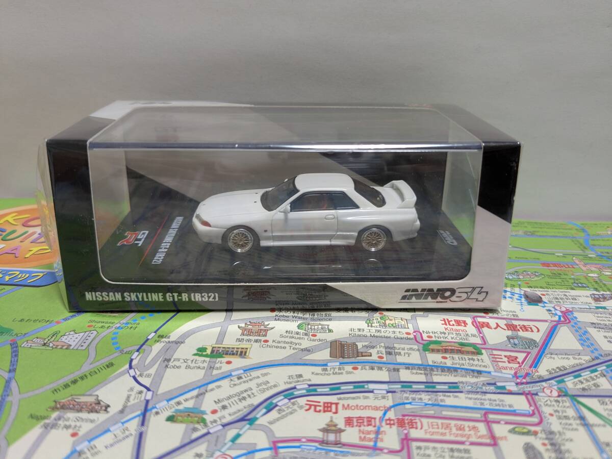 即決☆NISSAN GT-R R32☆クリスタルホワイト☆1/64☆inno64イノモデル☆ミニカー☆送390拍卖