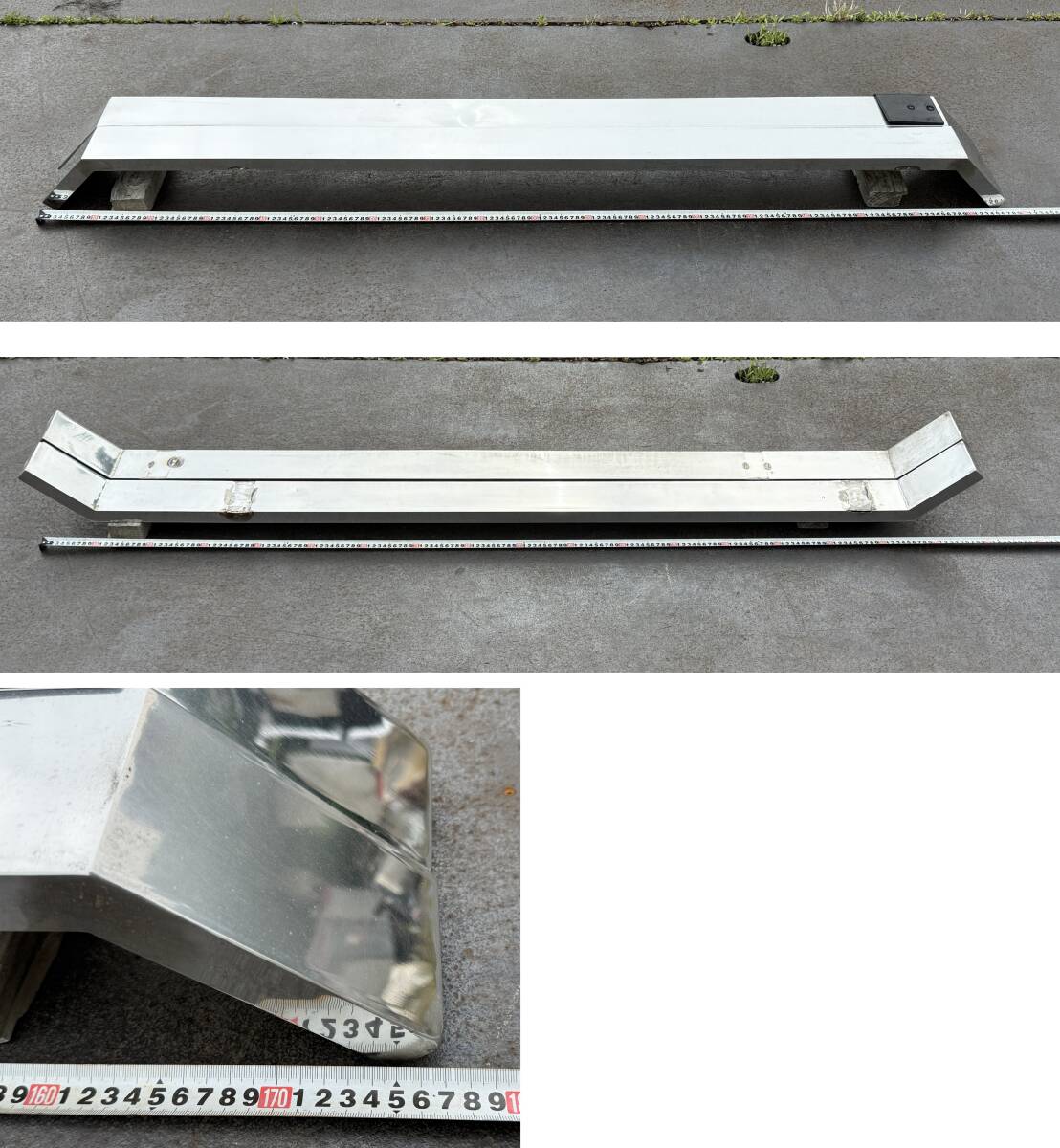 角パイプ★1770mm★2本★ステンレス製★サイドバンパー用★サイドガード用★即決★デコトラ★ス角177H9U2拍卖