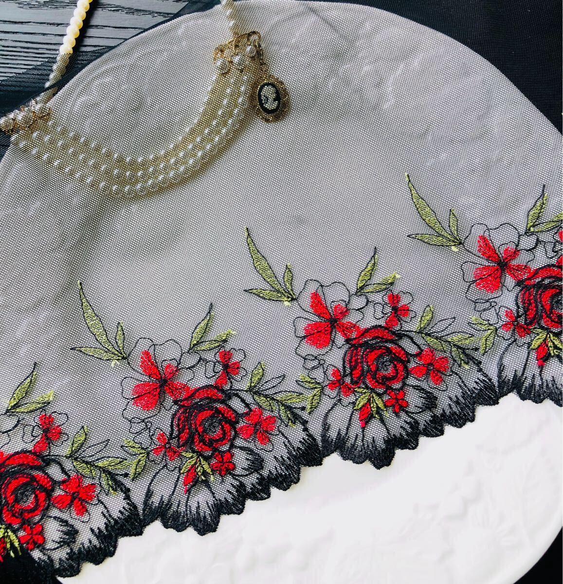 B559上品 幅広 手芸用チュールレース 幅24cm*1m拍卖