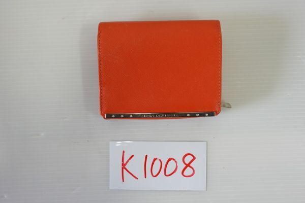 【k1008】HIROKO KOSHINO bis 折りたたみ財布 二つ折り財布 オレンジ 現状渡し ヒロココシノ レディース拍卖