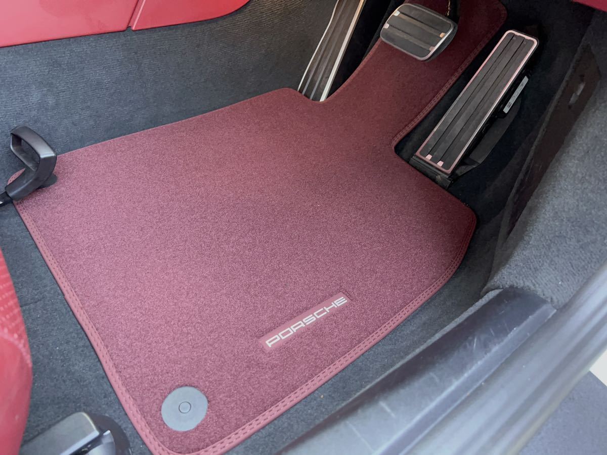 ポルシェ 911 991.2 後期 ワイン赤 フロアマット デュアルステッチ 右ハンドル拍卖