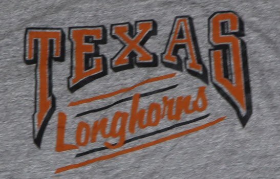 ST61ラッセルRUSSELL吊下げタグ付デットストック未使用アメリカ製カレッジTシャツ80’SビンテージTEXAS LONGHORNSロングホーンズXL杢グレー拍卖