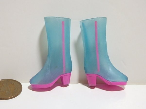 ☆0461☆ドール用 小物 靴 ブーツ レインブーツ クリアブルー☆人形用 リカちゃん拍卖