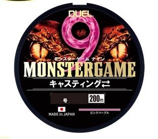 DUEL モンスターゲーム9 キャスティング 200m 1.5号(31LB) 単色ピンクパープル H4544-PP 9本編み 9braid PE line Made in japan拍卖