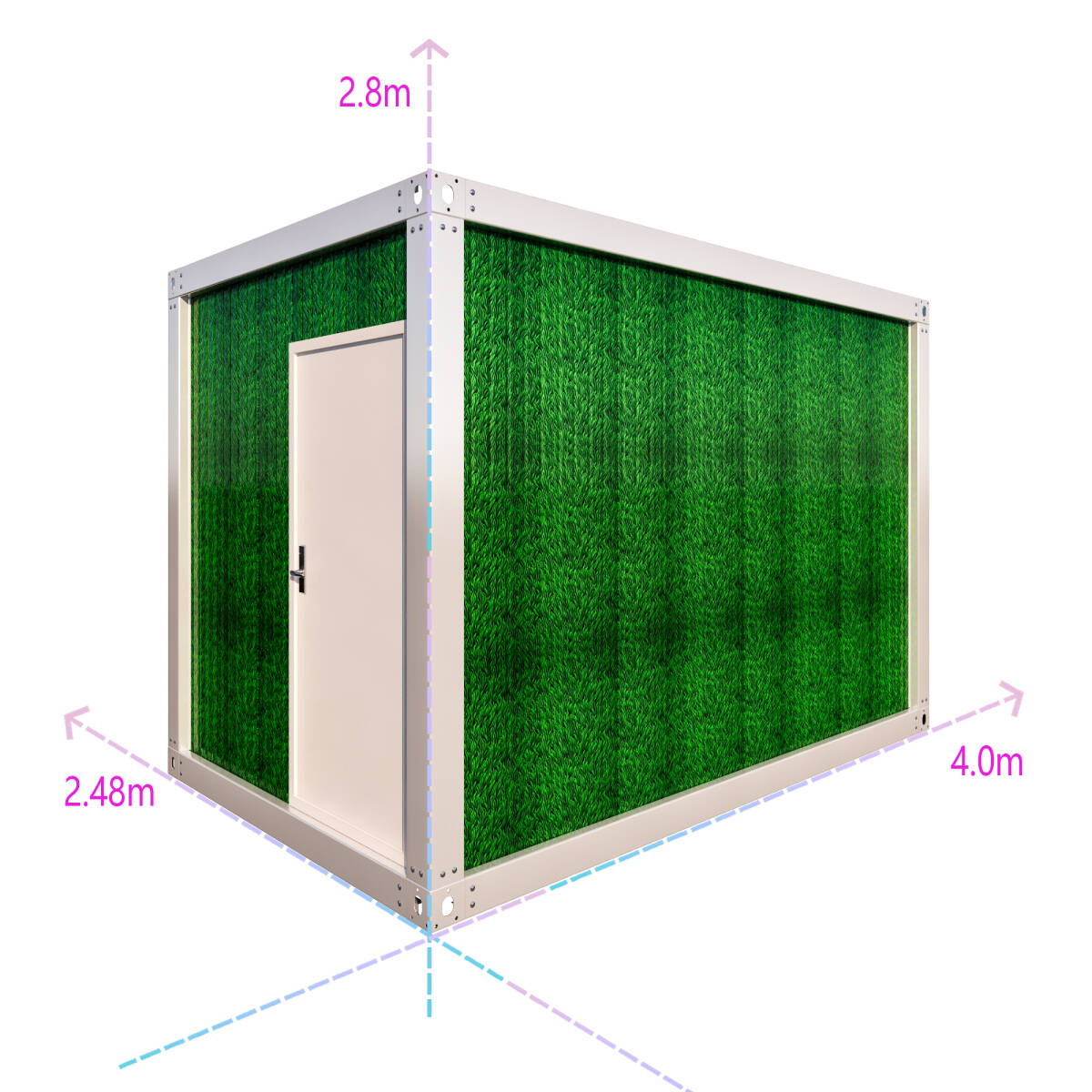 3坪 幅2.48m×4m 組立式 ユニットハウス 白 9.9㎡ プレハブ 仮設 休憩室 ドア1つ 窓1つ付き 建築確認必要無 アルミ窓 網戸付拍卖