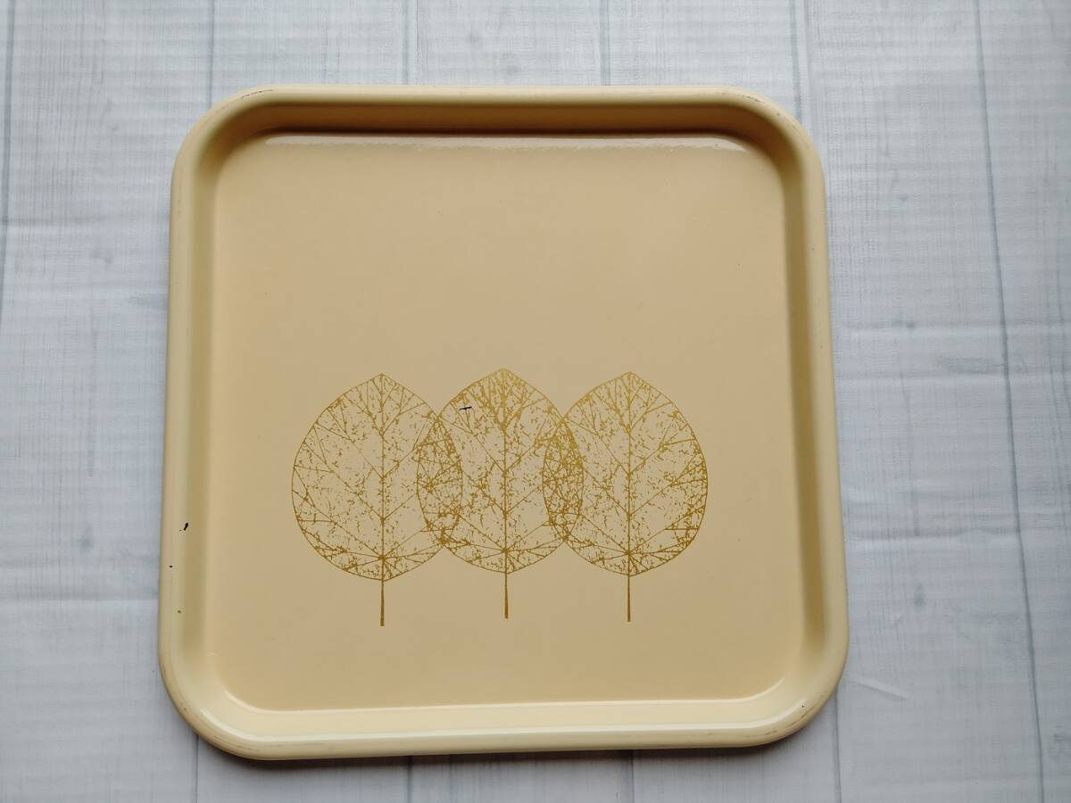 昭和レトロ お盆 24x24cm トレー 当時物 キッチン ツール ヴィンテージ アンティーク 拍卖