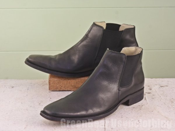 B596 メンズ Kenneth Cole サイドゴアブーツ グレーっぽい黒 メンズ 10M 28cm拍卖