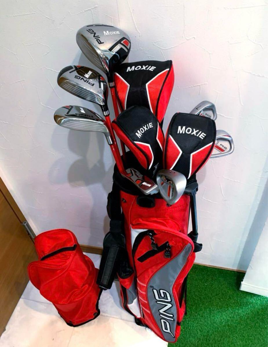 送料無料 希少 左 レフティ 美品 PING ピン モクシー ジュニア ゴルフクラブセット拍卖