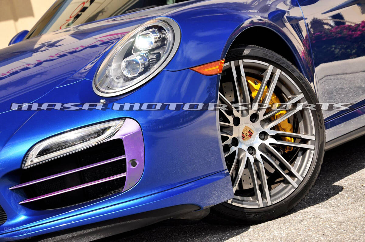 porsche ポルシェ911/991 2011y前期 ターボS ラジエーターダクトフィンカスタムカーボンシート 外装パーツ カット済みドレスアップフィルム拍卖