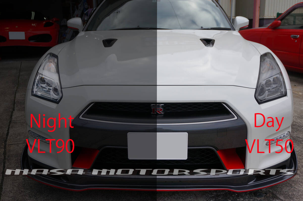 岐阜発 日産 GTR35 ヘッドライトスモークプロテクションフィルム 外装パーツ 調光フィルム設定有 夜間の運転に不安なし ラッピング拍卖