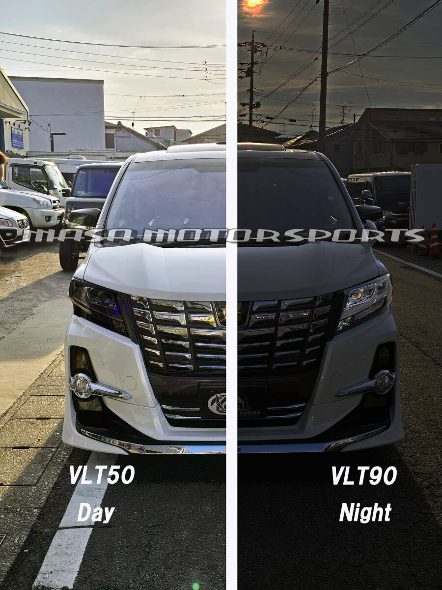TOYOTAアルファード 30系 前期 ヘッドライトスモークプロテクションフィルム 外装パーツ 曇り 劣化防止 TPU 調光有 夜間走行問題無し拍卖