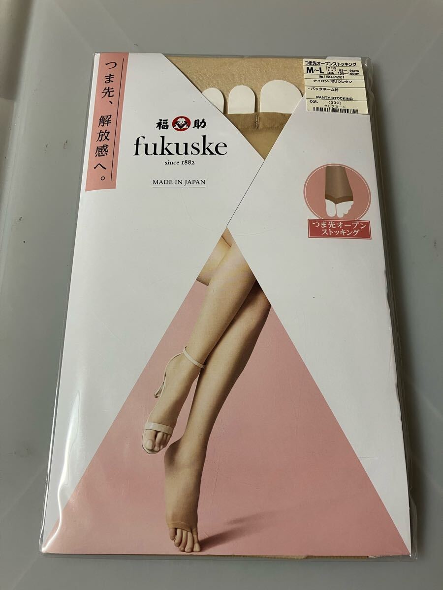 【送料無料】 福助 つま先 オープン パンティストッキング M-L クリアヌード サンダル 解放感 涼しい panty stocking パンスト fukuske拍卖