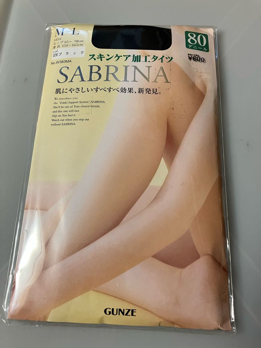 gunze sabrina スキンケア加工 タイツ 80 デニール M-L ブラック 黒 グンゼ サブリナ tights すべすべ 足型成型 肌の乾燥をやわらげる 保湿拍卖