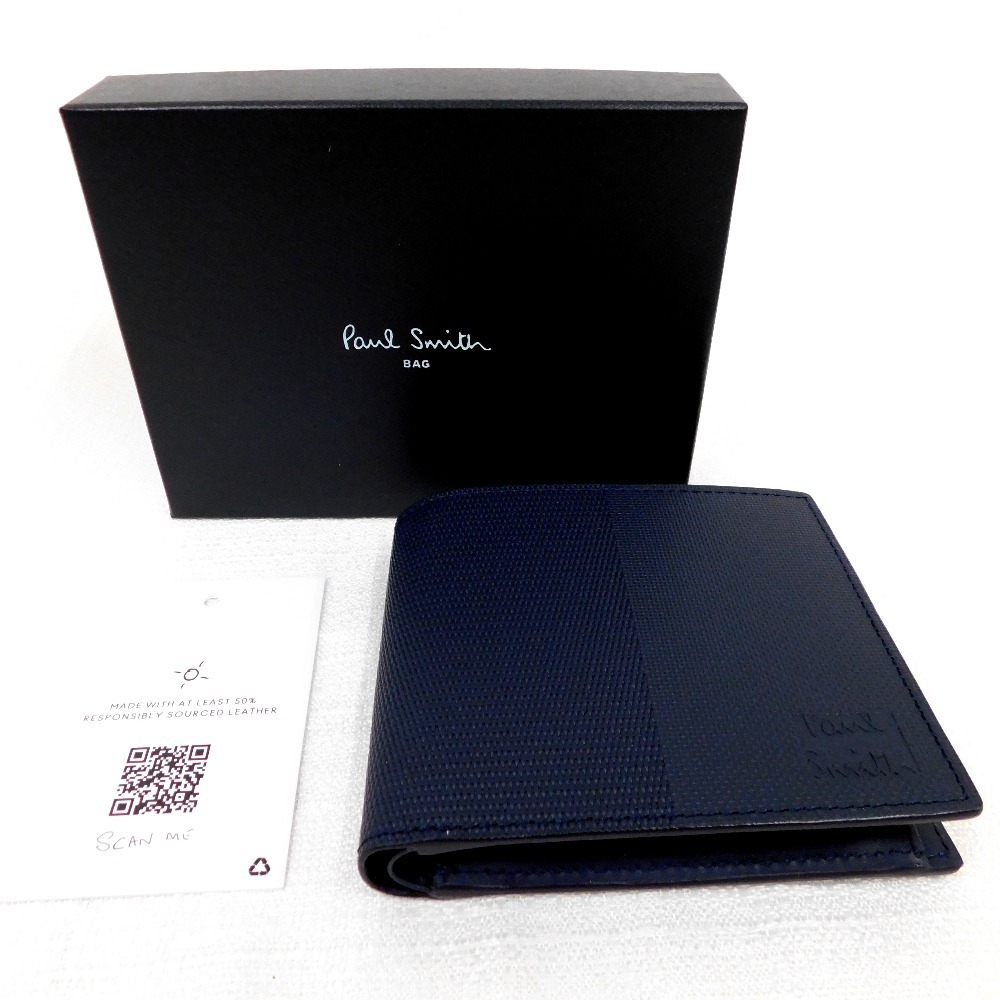 Hn608311 二つ折り財布 ポールスミス 財布 BPS744 ネイビー 未使用拍卖