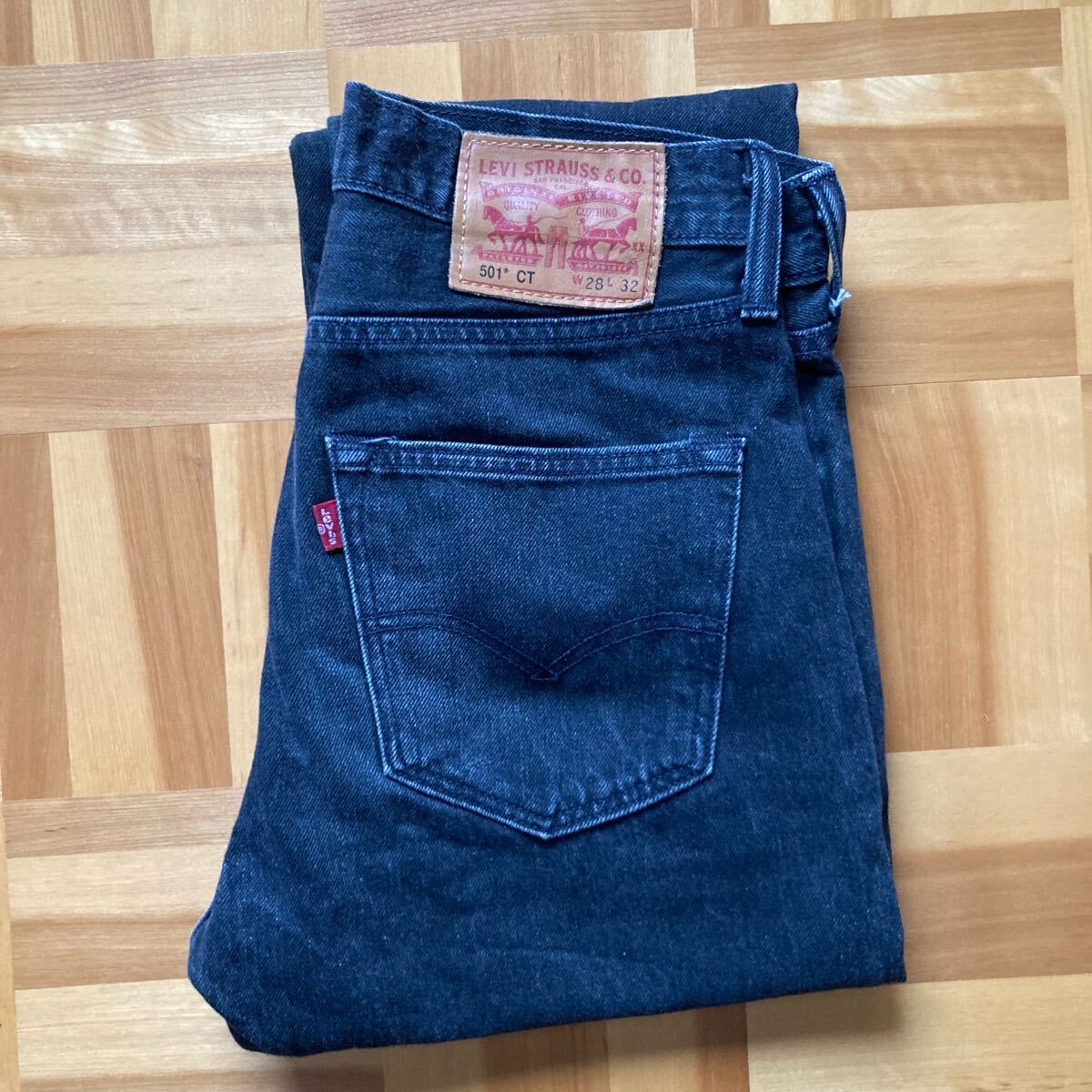 Levi's 501CT W28 L32 ブラックデニム 後染め 黒拍卖