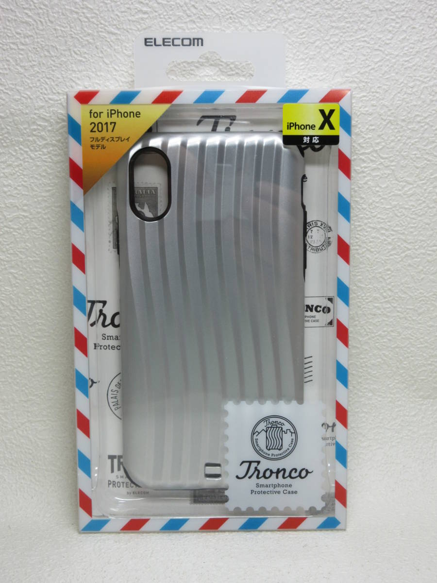 即決◆新品◆ELECOM iphoneⅩ 対応Tronco TPUケース シルバー PM-A17XHCCSV◆拍卖