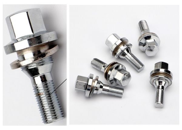 即決 プジョー 17mm 純正用 ホイール クロム メッキ ボルト 20本 セット フラットシートワッシャー 206 207 307 308 406 407 c5 c4 c3拍卖