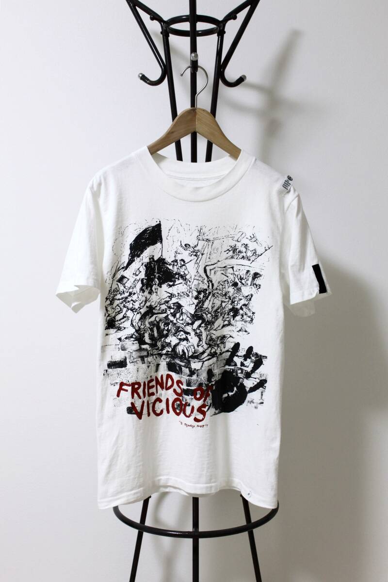 90s SEDITIONARIES “FRIENDS OF VICIOUS” T-SHIRT / 稀少 ヴィンテージ セディショナリーズ ロック Tシャツ / punk rock anglomania拍卖