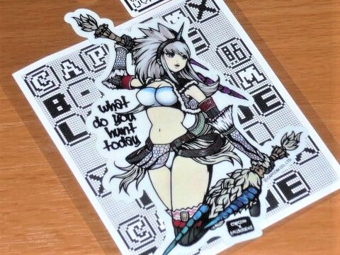 ◆モンハン ステッカー◆キリン装備 膝立ち◆B-SIDE LABEL◆カプコン◆拍卖