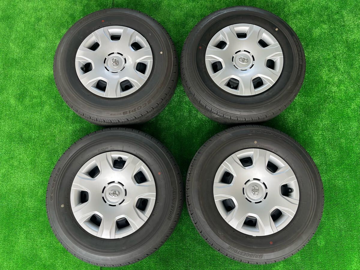 ハイエース200系 純正ホイール・タイヤ 4本セット BRIDGESTON ECOPIA RD613 195/80R15 残溝7〜8部山 純正ホイールキャップ付き拍卖