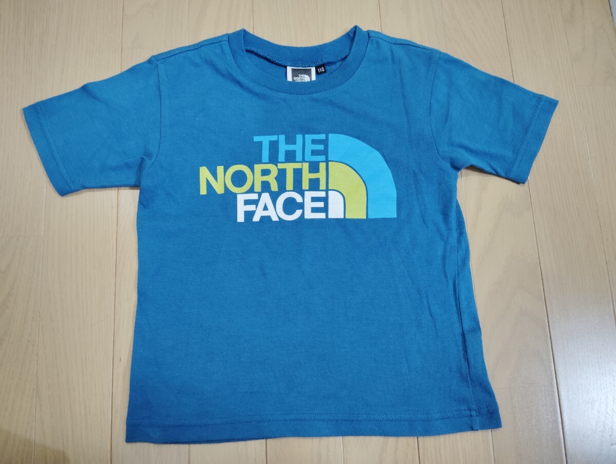 《“THE NORTHFACE ザ・ノース・フェイス”》オフィシャルビッグプリントTシャツ キッズ用◆110サイズ/ブルー拍卖