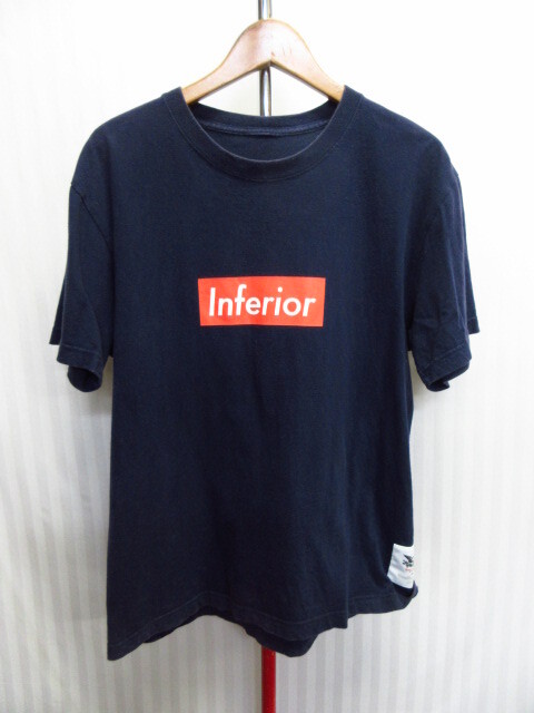 MARK McNAIRY Inferior ロゴTシャツ メンズML 紺 マークマクナイリー 半袖カットソー クルーネックシャツ 半袖シャツ 06251拍卖