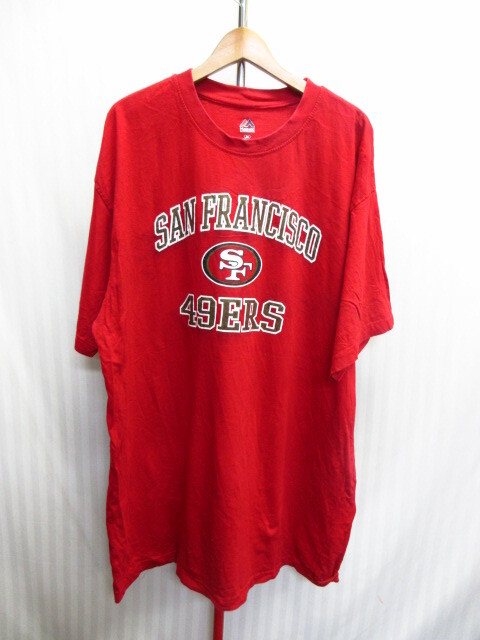 Majestic製 サンフランシスコ49ers ビッグサイズTシャツ メンズ3XT オーバーサイズTシャツ アメリカンフットボールジャージトップ06274拍卖