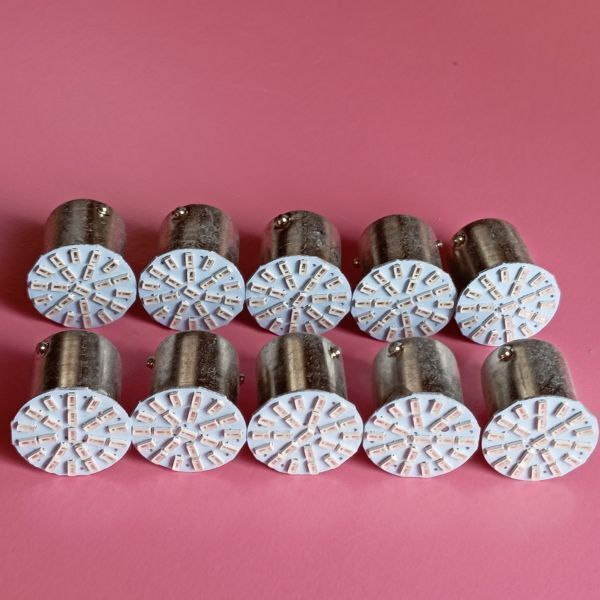 10個 BA15S S25 シングル球 22連 並行ピン12V 24V LED 電球 ホワイト 白 デコトラ マーカー /22拍卖