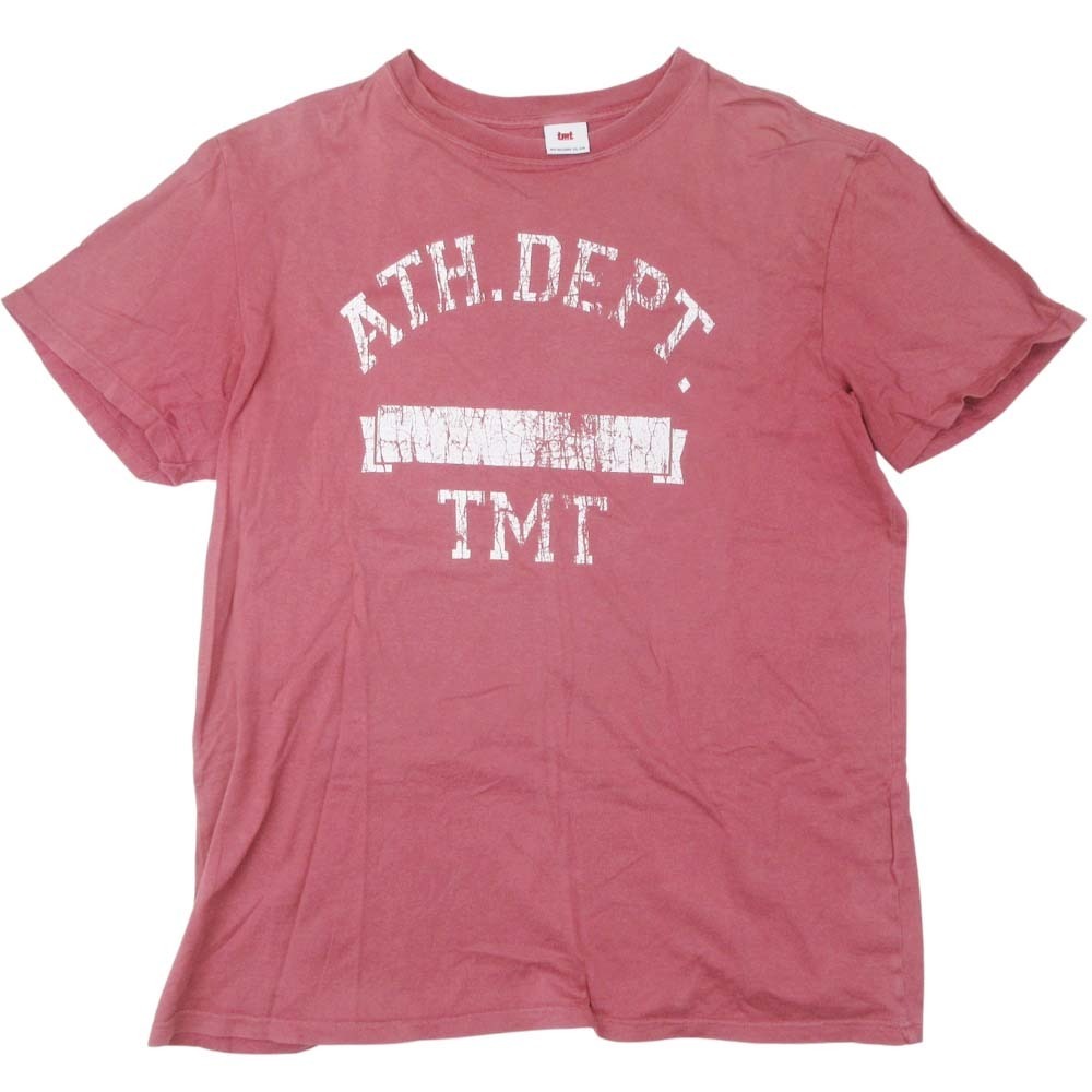美品 TMT ティーエムティー ビッグホリデー ヴィンテージライク ロゴプリント 半袖 Tシャツ カットソー トップス L 赤 レッド拍卖