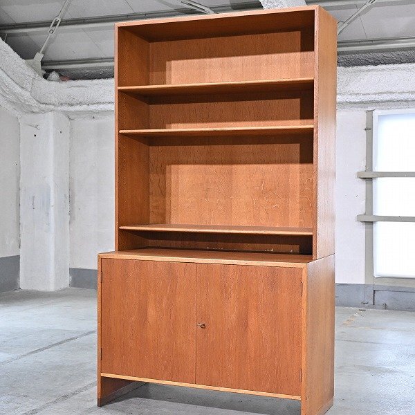 希少品 RY mobler ハンス J. ウェグナー ハイキャビネット ライティングビューロー チーク材×オーク材 ビンテージ デンマーク製拍卖