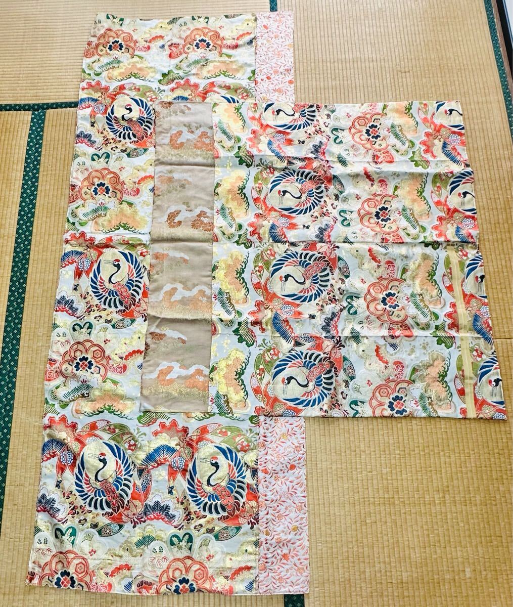 ◆大極上◆美品◆金蘭緞子◆正絹◆松鶴模様内大小2枚◆仏具◆西陣織◆拍卖