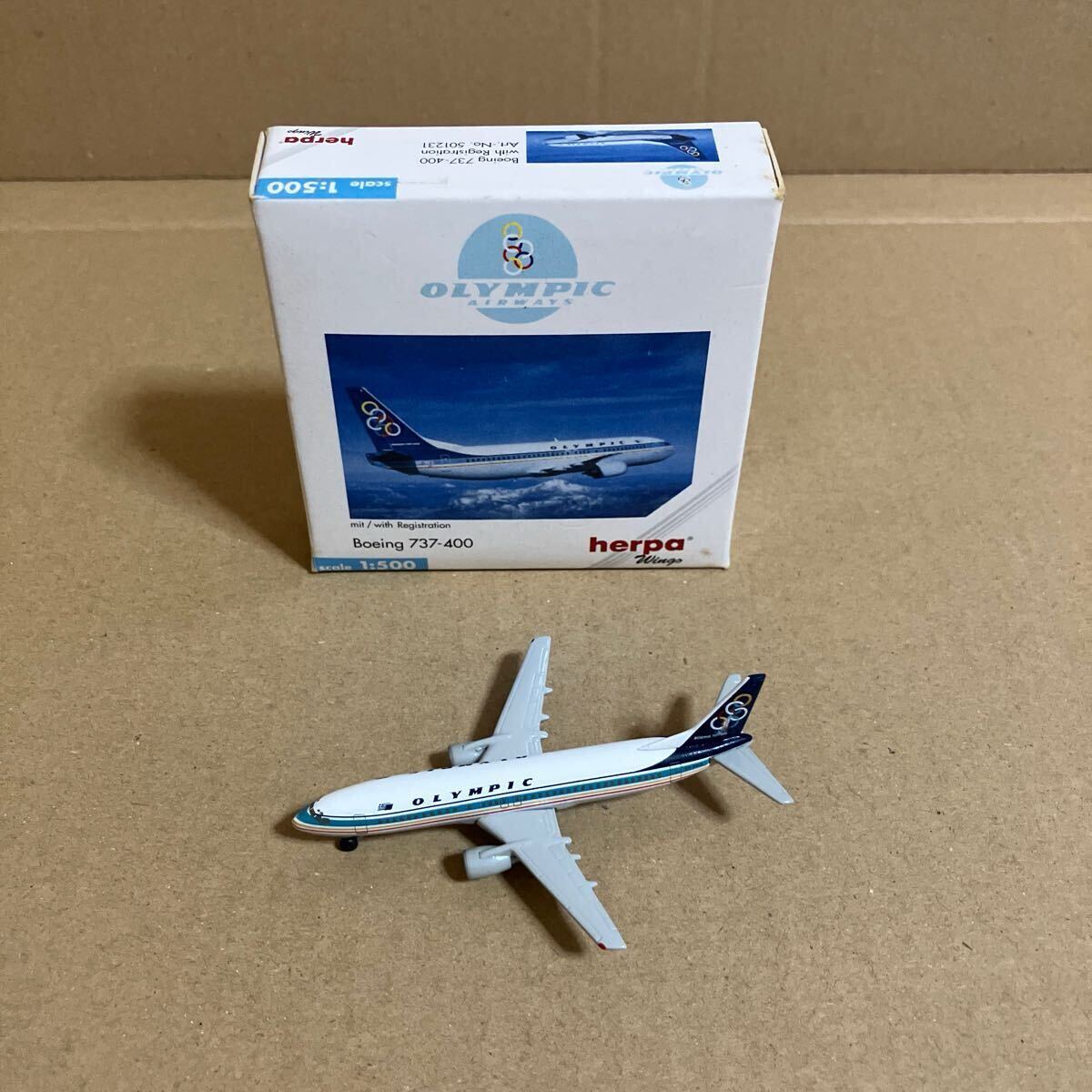 ■herpa Wings 1/500 オリンピック航空 B737-400【中古品】■OLYMPIC AIR拍卖