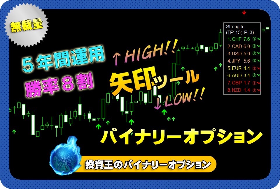 『投資王のバイナリーオプション』 次のローソク足をサインツールで高勝率に分析 BOやFXのトレード手法 インジケーター&シグナルツール拍卖