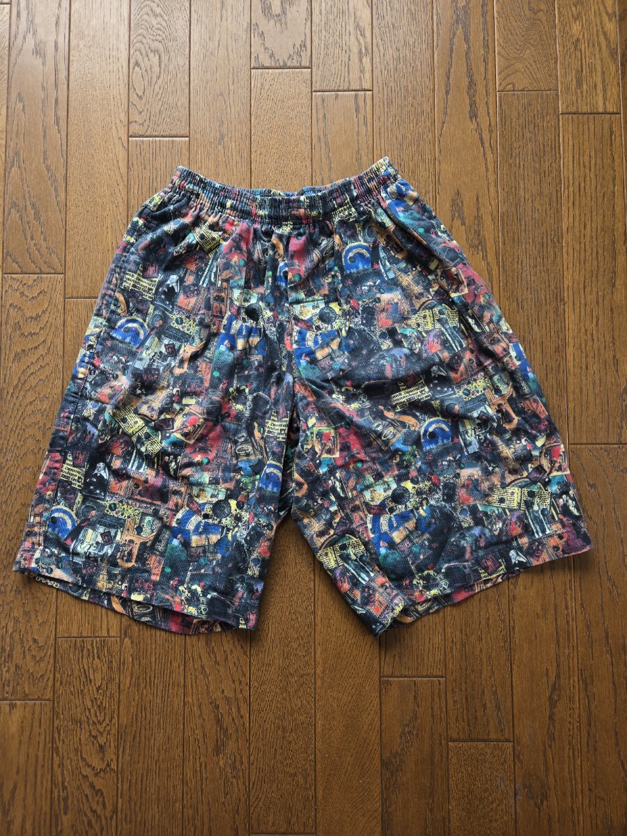 【激レア】初期 oldstussy 80s 宗教柄 ショーツ ハーフパンツ ステューシー XS USA 製☆90s 古着 ヴィンテージ シャドーマン 80年代拍卖