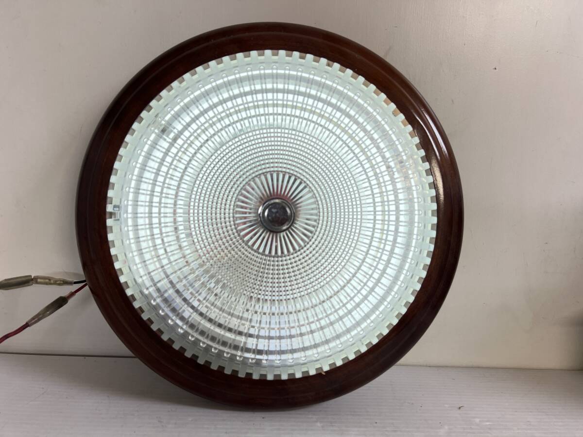 G6011N サロンバス カルフォルニア バーニング シャンデリア デコトラ レトロ 円形 木枠 直径約300mm 点灯確認済み拍卖