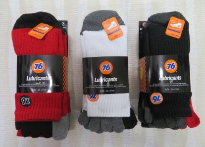 紳士用5本指レギュラー丈ソックス Lubricants76 FT-76600【赤3足・白3足・黒3足/25~27cm】の3セット(全9足)を、即決2940円♪拍卖