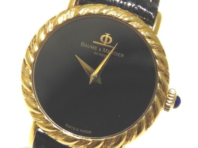 BAUME&MERCIE ボーム&メルシエ K18YG フェイス 手巻 時計 レディース ☆ 36662 イエローゴールド ヴィンテージ ▼7F拍卖