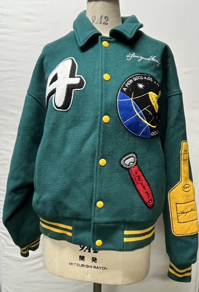 MIN 【中古美品】 グッドキッズ ロケットカレッジジャケット スタジャン ワッペン ロケット柄 ウール S 〈183-241121-SS-8-ICH〉拍卖