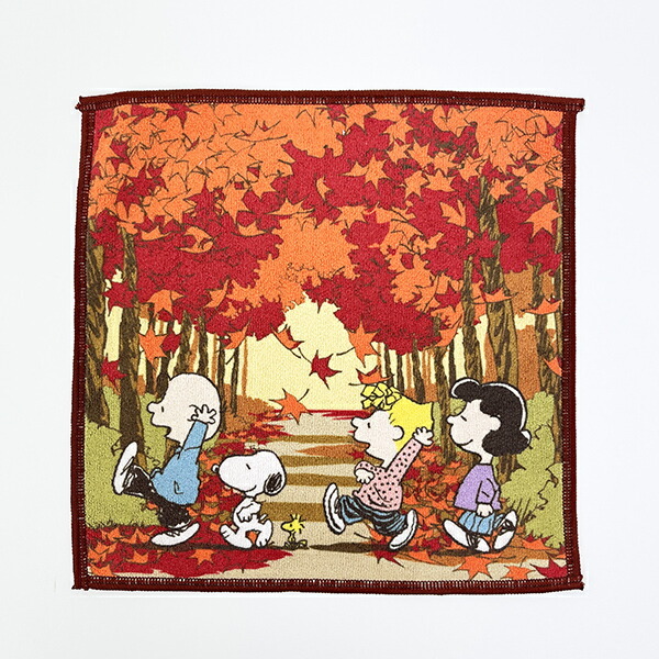 スヌーピー 街路樹 ミニタオル レッド 西川 日本製 SNOOPY拍卖