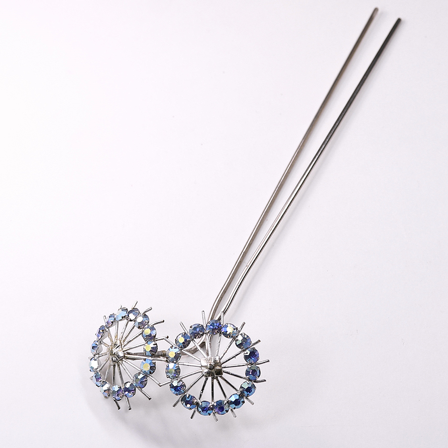 かんざし オーロラ ブルー ビーズ 傘 車 簪 14g AC514拍卖