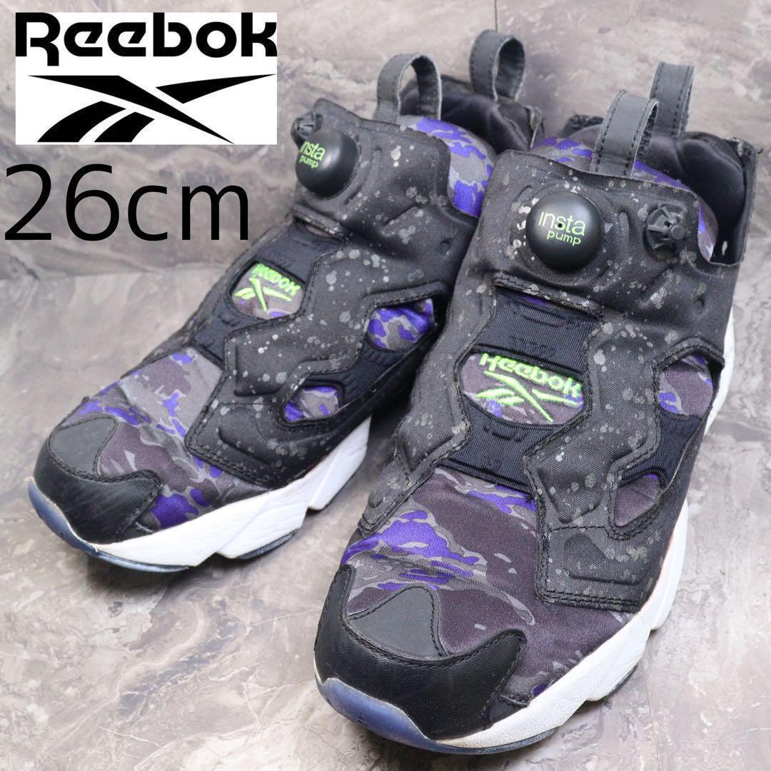 美品 リーボック Reebok ポンプフューリー 黒 迷彩 26 スニーカー拍卖