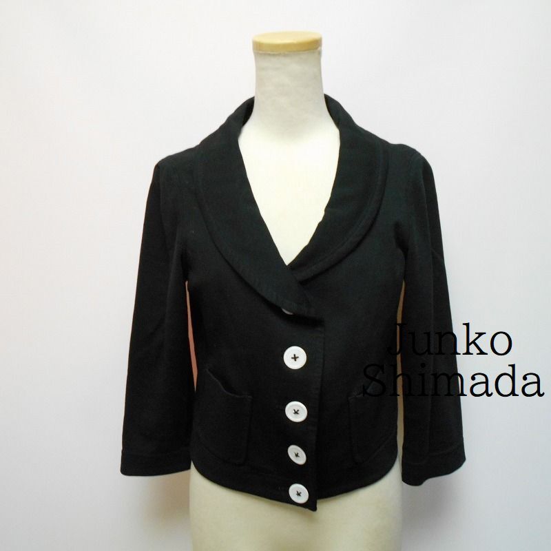951196 Junko Shimada ジュンコシマダ 黒 七分丈 ジャケット 38拍卖