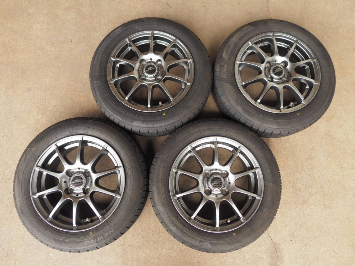 P113 送料無料 エーテック 5.5Jx14 +38 PCD100 4穴 165/65R14 4本9分山 タンク ルーミー パッソ トール拍卖