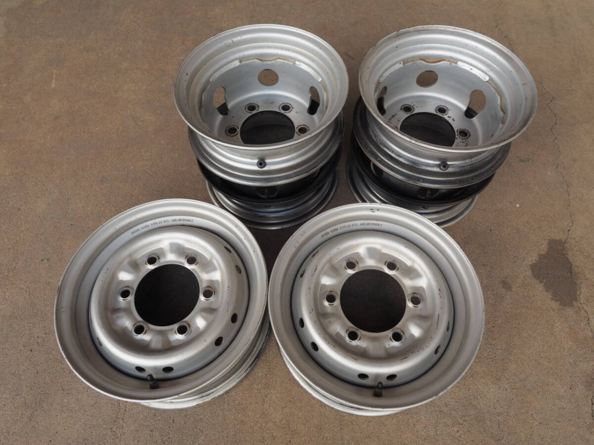 P129 送料無料 日産アトラス純正 5.5Jx15 PCD170 6穴 4Jx13 PCD170 6穴 6本 ニッサン純正鉄ホイール拍卖