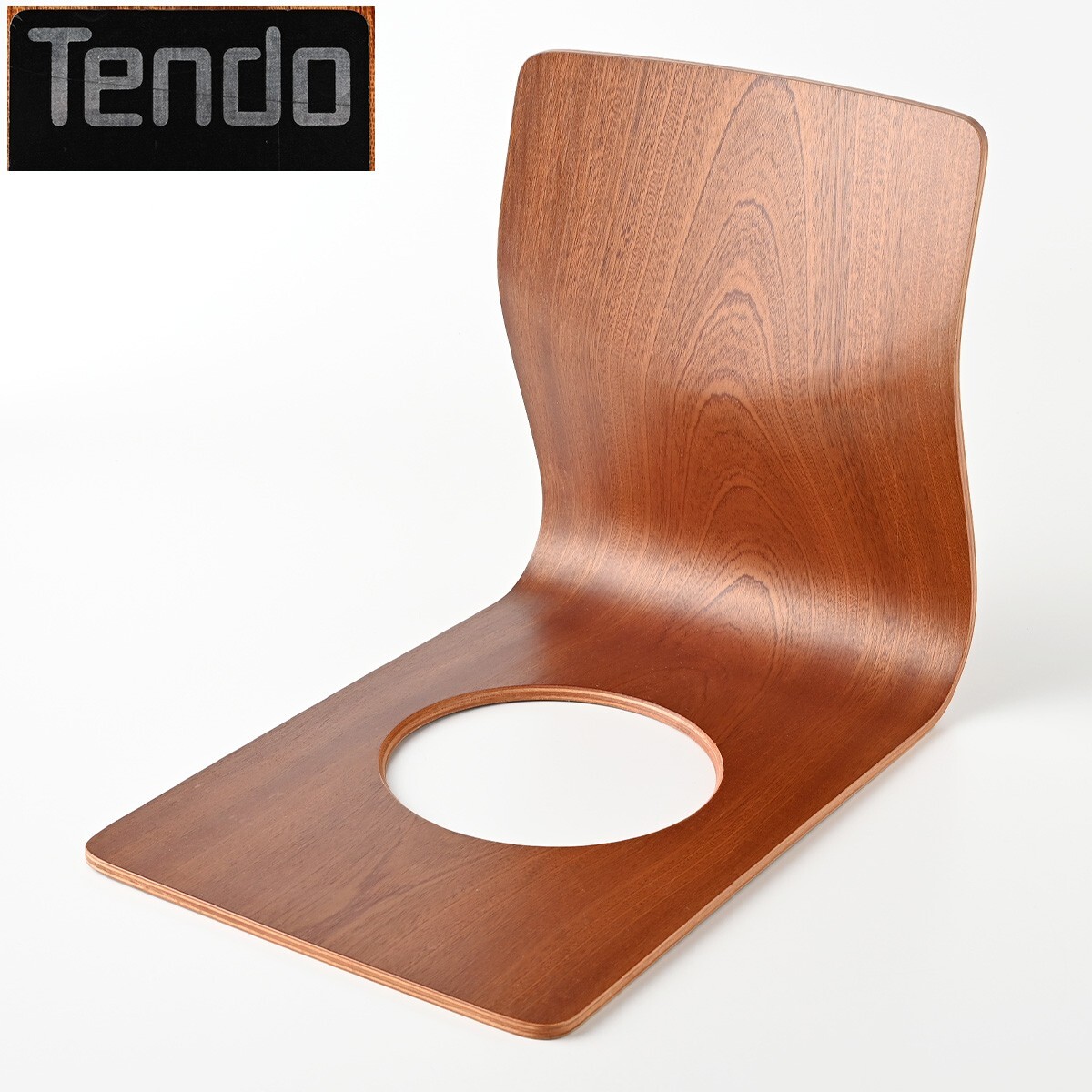 天童木工 藤森健次 座椅子 ケヤキ板目 S-5046 プライウッド W約330mm/H約400mm/D約490mm イス TENDO デザイン レトロ アンティーク K拍卖