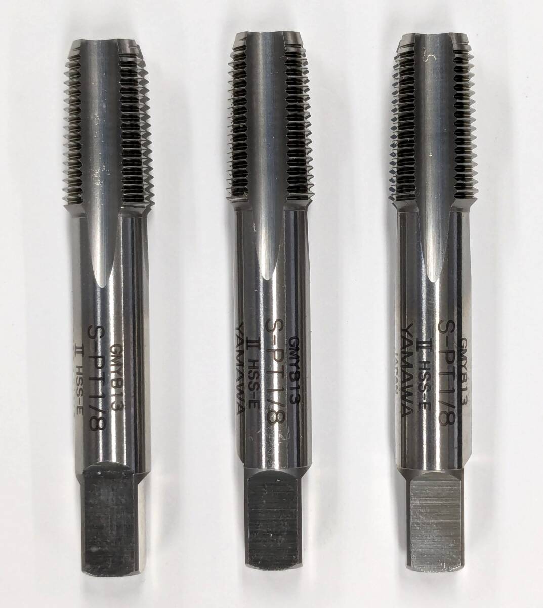 ヤマワ YAMAWA 管用テーパねじ用ハンドタップ 短ねじ形 S-PT1/8-28 3本セット拍卖