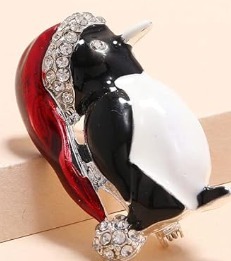 ☆彡クリスマスブローチ ペンギン可愛い!ピカピカ綺麗!デートにパーティーやマフラーにも!ジュエリー みたい!クリスマス以外にも!拍卖