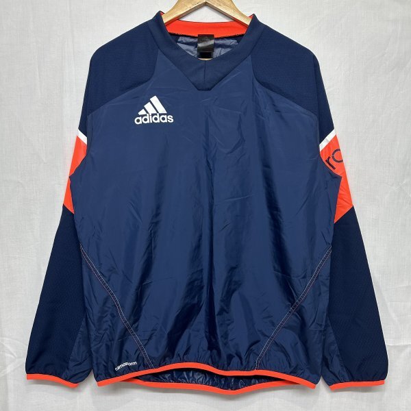 adidas アディダス ロング スリーブ 長袖 ピステ ジャケット サッカー フット サル ボール トレーニング ウェア M 紺 ネイビー b21670拍卖