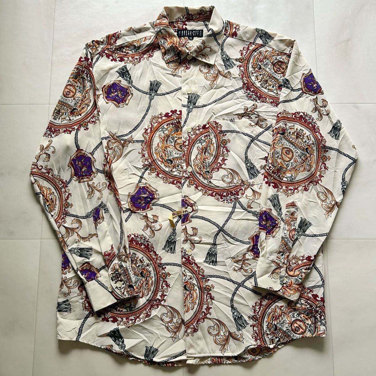BREAK-OFF 総柄 柄シャツ バロック タッセル レトロ アート ビンテージ 長袖シャツ ポリエステル100%拍卖